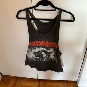 Vintage grey tank with Hollywood graphic